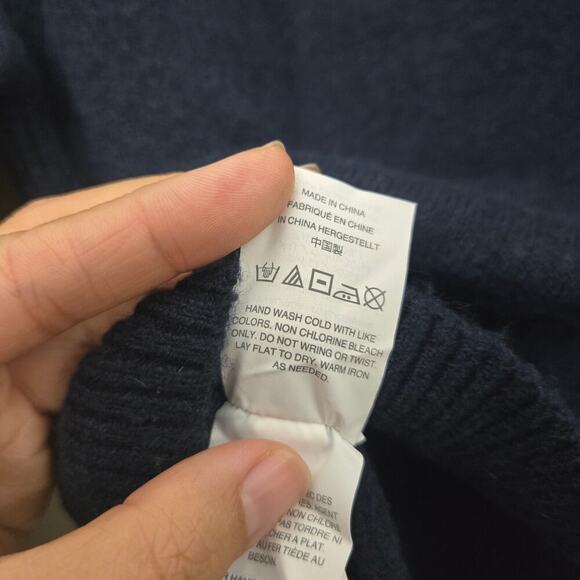 J. Crew S Softest Yarn Merino Wool & Alpaca Blend Turtleneck Long Sweater Navy - Picture 9 of 9